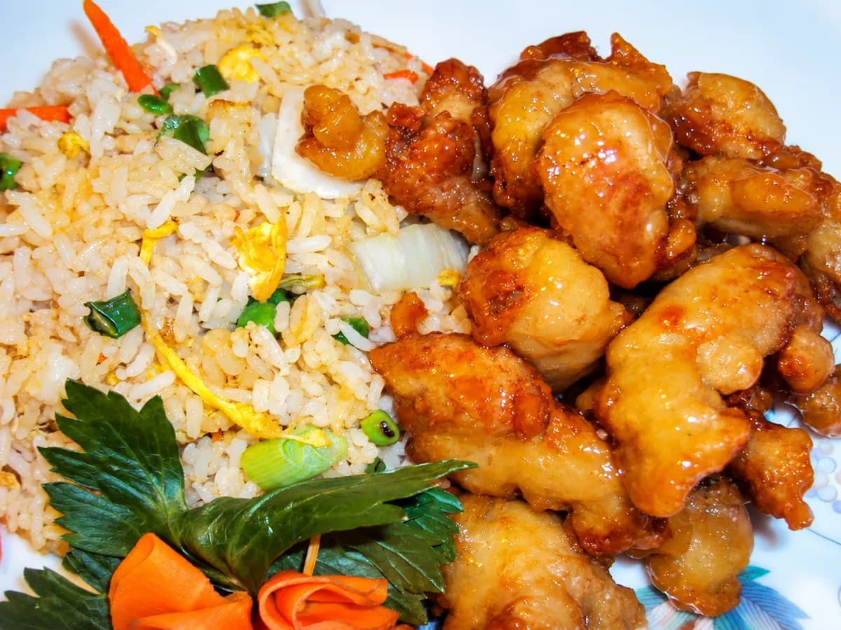 Honey Chicken on Fried Rice