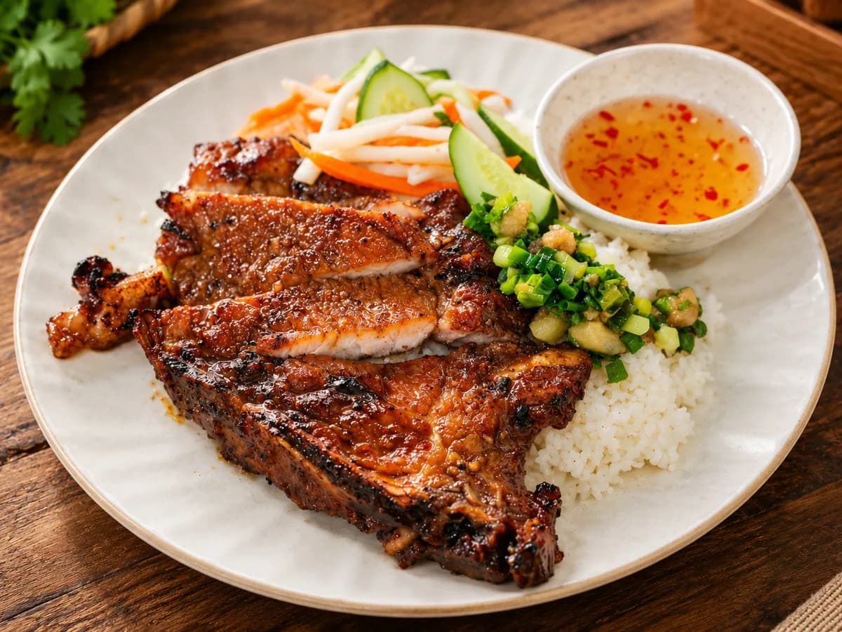 Broken Rice with Grilled Pork Chop